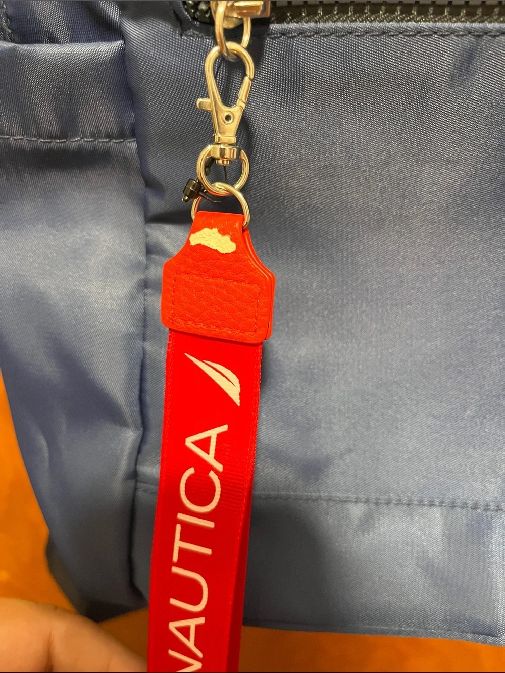 Nautica Navy Blue Mini Backpack with Red Branded Pull